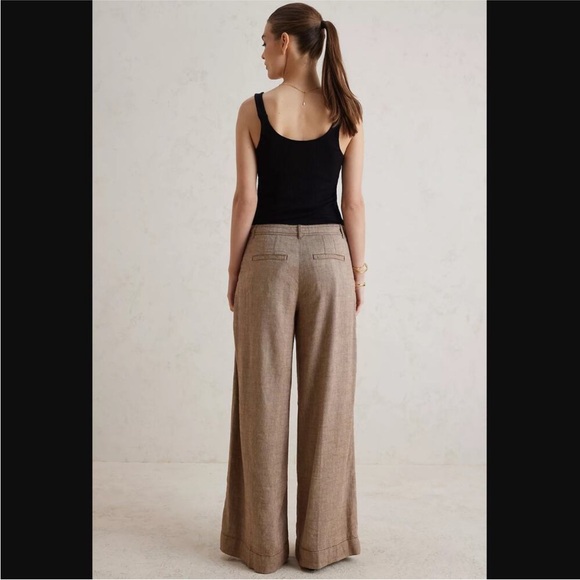 Anthropologie low rise  linen wide leg trousers - Picture 2 of 7